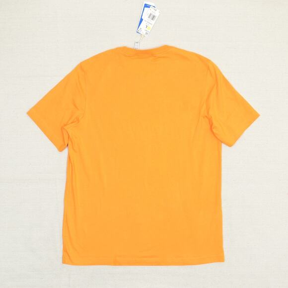 NEW Adidas Men T Shirt Short Sleeve Crew Neck Trefoil Cotton Orange Size L - Picture 3 of 8